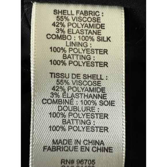 Rebecca Taylor Textured Knit Zipper Front Peplum Hem Womens Jacket 6 Black - Picture 10 of 12